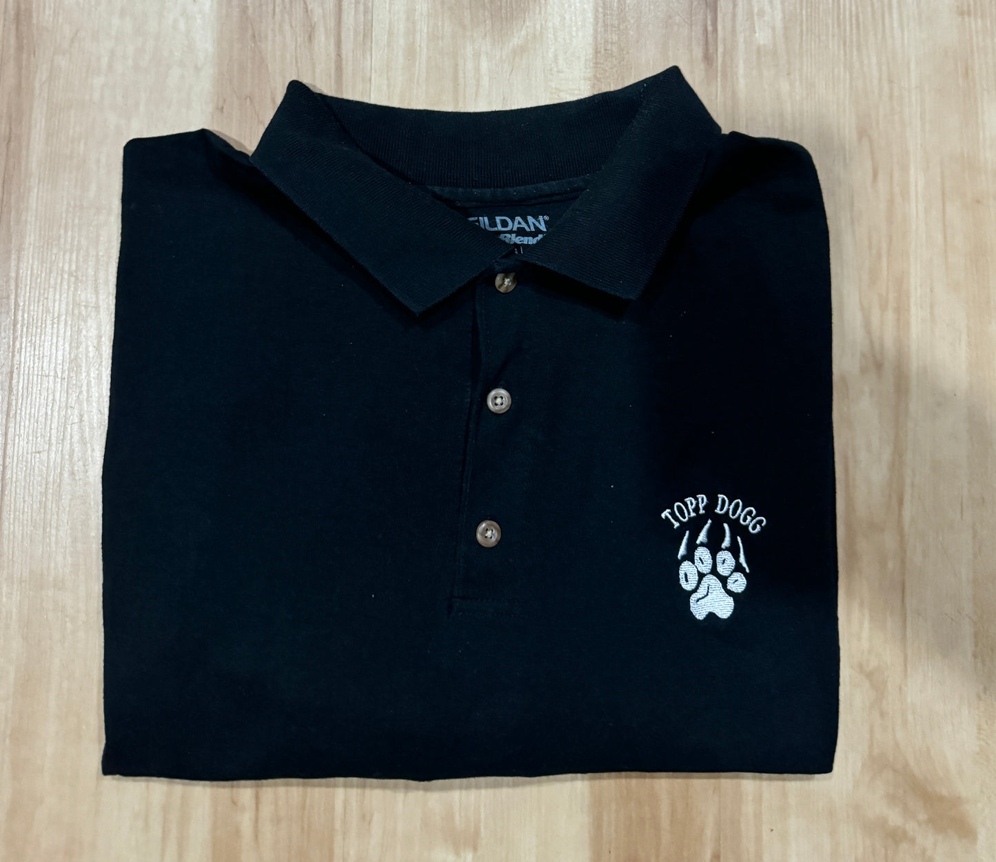 Black Cotton Topp Dogg Polo